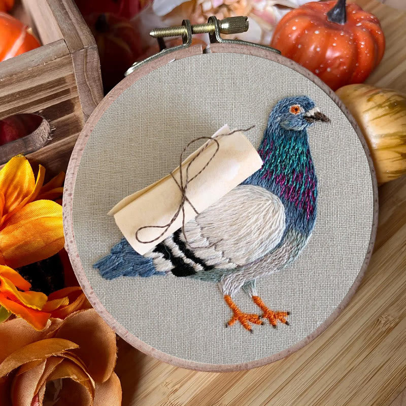 Rubbyoo Embroidery Kit - Carrier Pigeon | Diy Bird Handicraft | Creative Home Decor - image 2