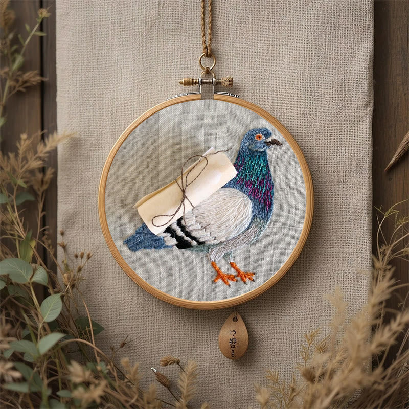 Rubbyoo Embroidery Kit - Carrier Pigeon | Diy Bird Handicraft | Creative Home Decor - image 1