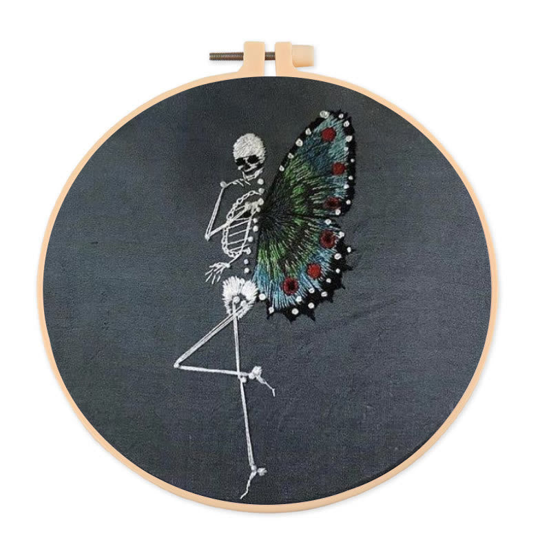 Rubbyoo Embroidery Kit - Skeleton Butterfly | Delicate Needle Artwork | Nice For Beginner - 20*20cm - image 0