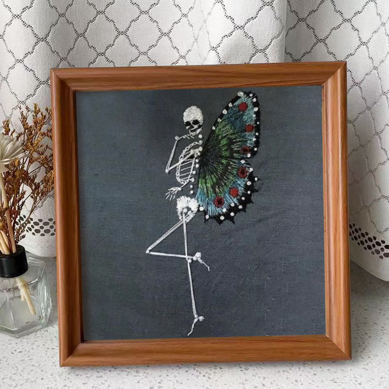 Rubbyoo Embroidery Kit - Skeleton Butterfly | Delicate Needle Artwork | Nice For Beginner - Embroidery Kit Plus An Extra Frame - image 9