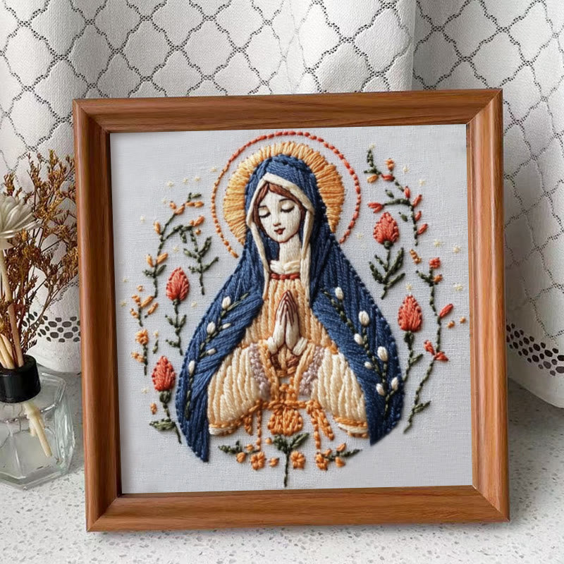 Rubbyoo Embroidery Kit - Virgin Mary | Catholic Religious Handicraft | Perfect For Christian Gift  - Embroidery Kit Plus An Extra Frame - image 9