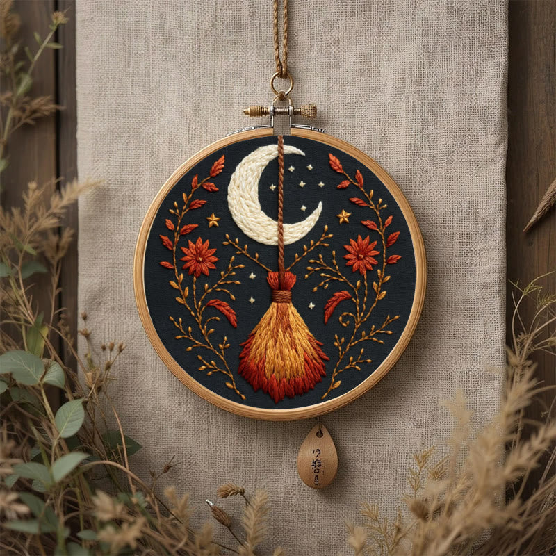 Rubbyoo Embroidery Kit - Halloween Witch Broom | Diy Handmade Gifts | Halloween Wall Decor - image 7