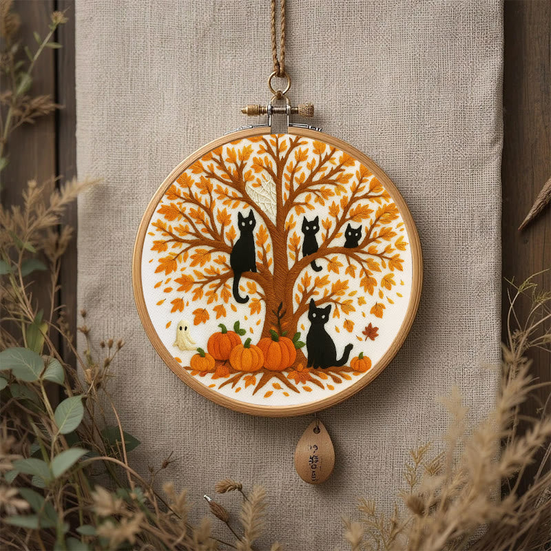 Rubbyoo Embroidery Kit - Halloween Black Cats | Spooky Desk Decor | Cat Lover Halloween Gift - image 7