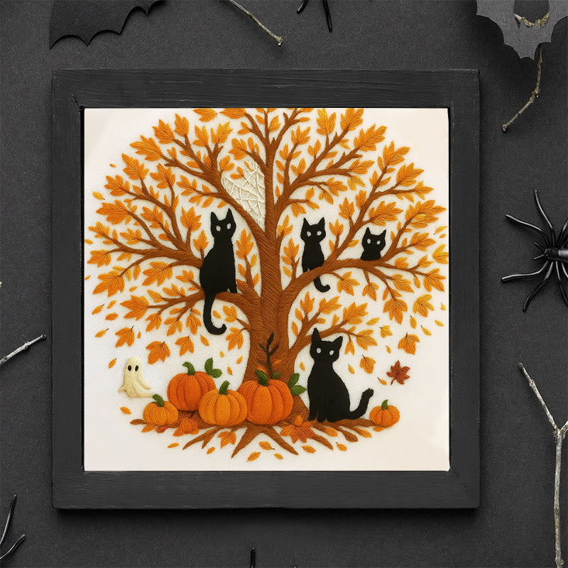 Rubbyoo Embroidery Kit - Halloween Black Cats | Spooky Desk Decor | Cat Lover Halloween Gift - image 8