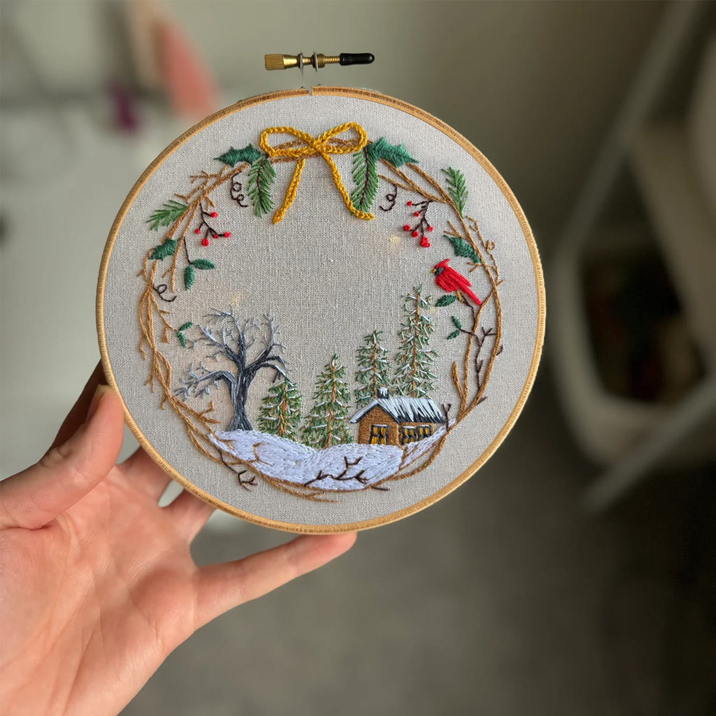 Rubbyoo Embroidery Kit - Christmas Cabin | Christmas Tree Decor | Easy Handmade Needlework - image 5