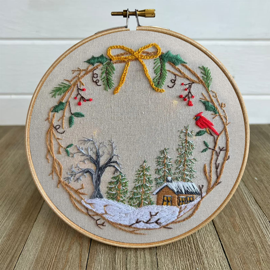 Rubbyoo Embroidery Kit - Christmas Cabin | Christmas Tree Decor | Easy Handmade Needlework - image 7