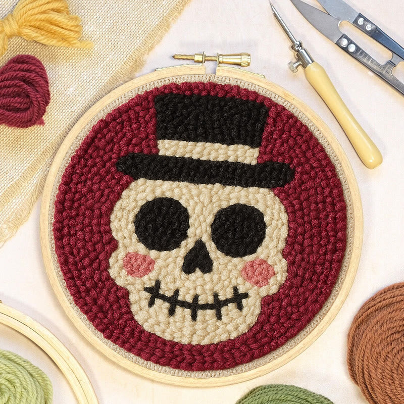 Halloween Skull Punch Needle Kit - Diy Yarn Art | Holiday Home Decor - image 2