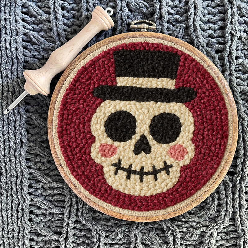 Halloween Skull Punch Needle Kit - Diy Yarn Art | Holiday Home Decor - image 7