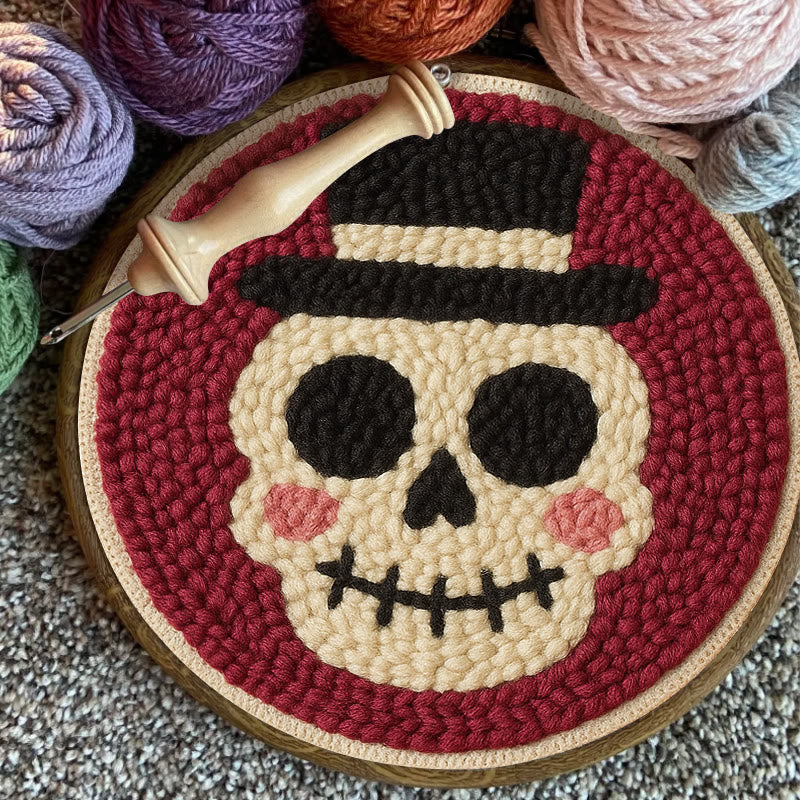 Halloween Skull Punch Needle Kit - Diy Yarn Art | Holiday Home Decor - image 6