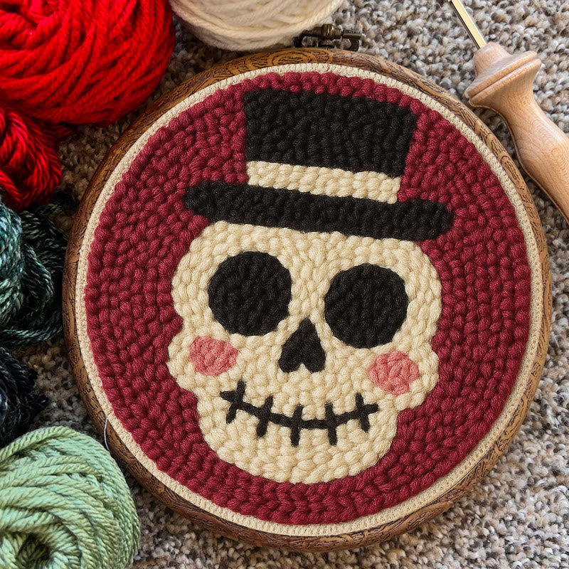 Halloween Skull Punch Needle Kit - Diy Yarn Art | Holiday Home Decor - image 8