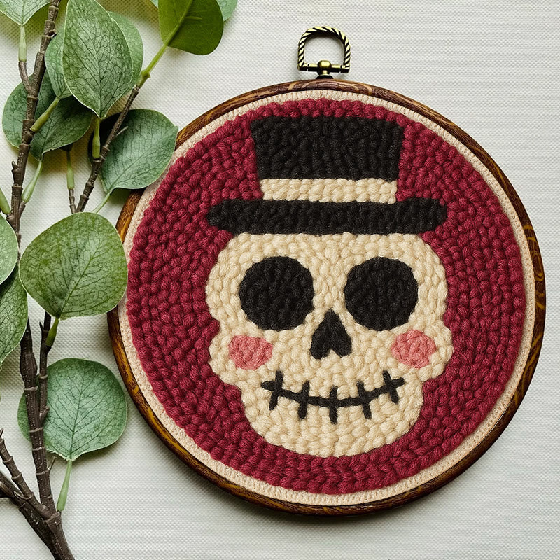 Halloween Skull Punch Needle Kit - Diy Yarn Art | Holiday Home Decor - image 3