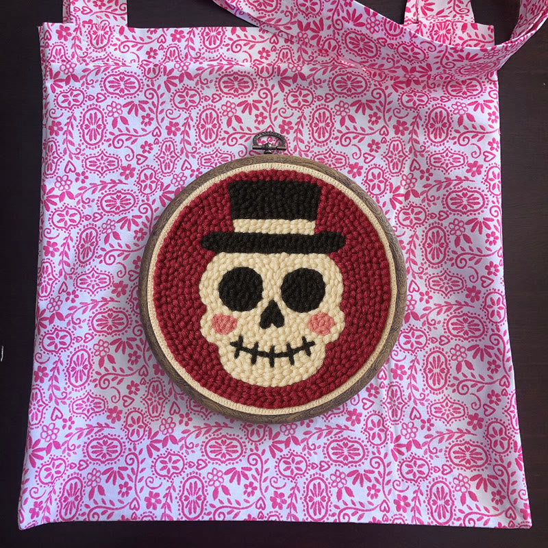 Halloween Skull Punch Needle Kit - Diy Yarn Art | Holiday Home Decor - image 9