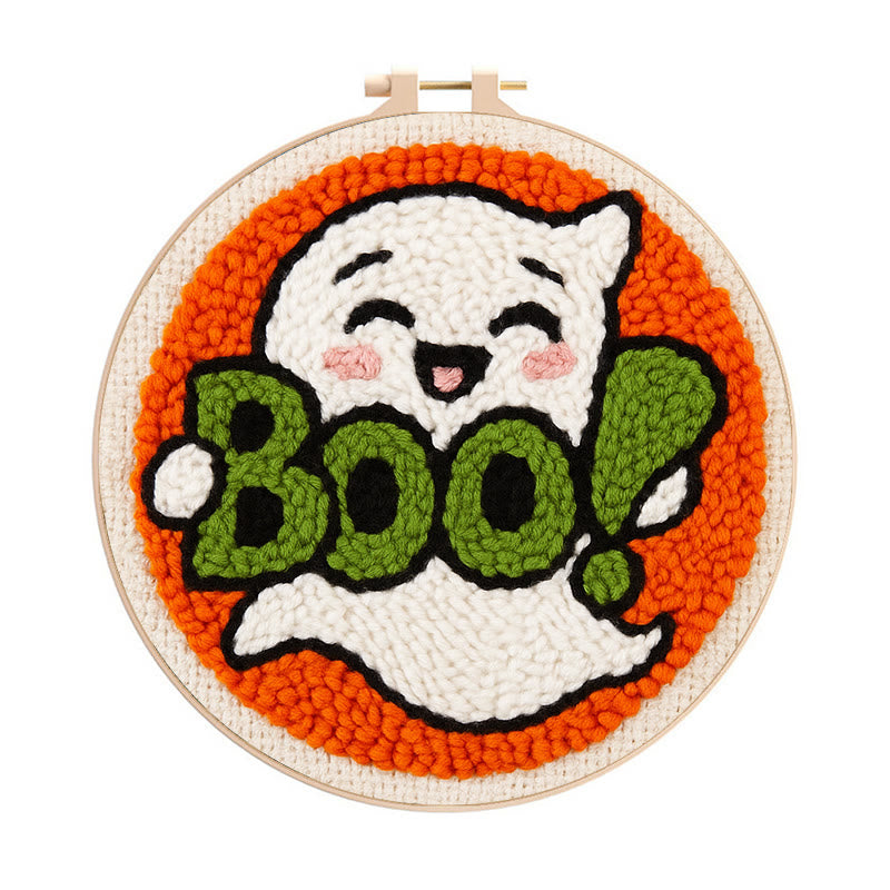 Boo Ghost Punch Needle Kit - Creative Yarn Craft |  Special Desk Decoration - 20cm*20cm - image 0
