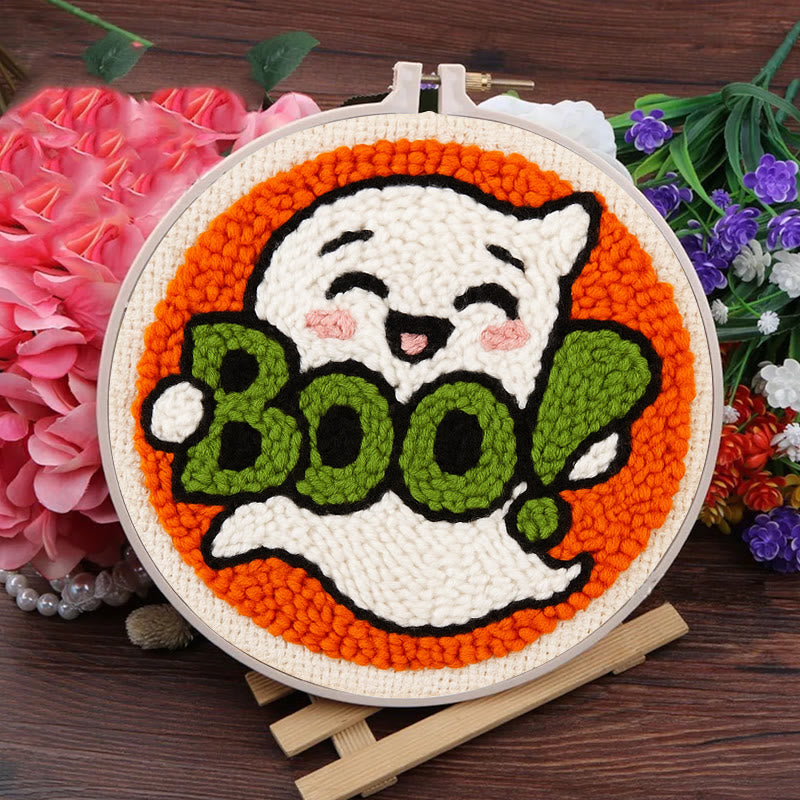 Boo Ghost Punch Needle Kit - Creative Yarn Craft |  Special Desk Decoration - image 4