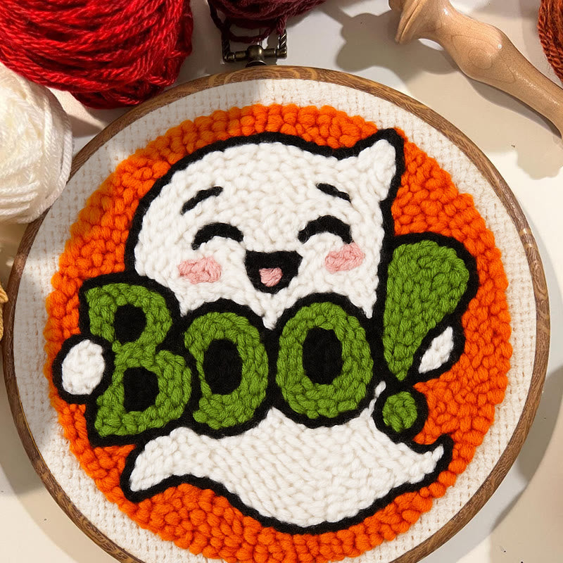 Boo Ghost Punch Needle Kit - Creative Yarn Craft |  Special Desk Decoration - image 3