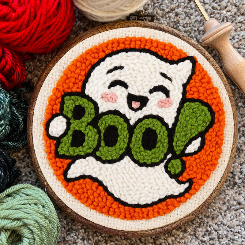 Boo Ghost Punch Needle Kit - Creative Yarn Craft |  Special Desk Decoration - image 8