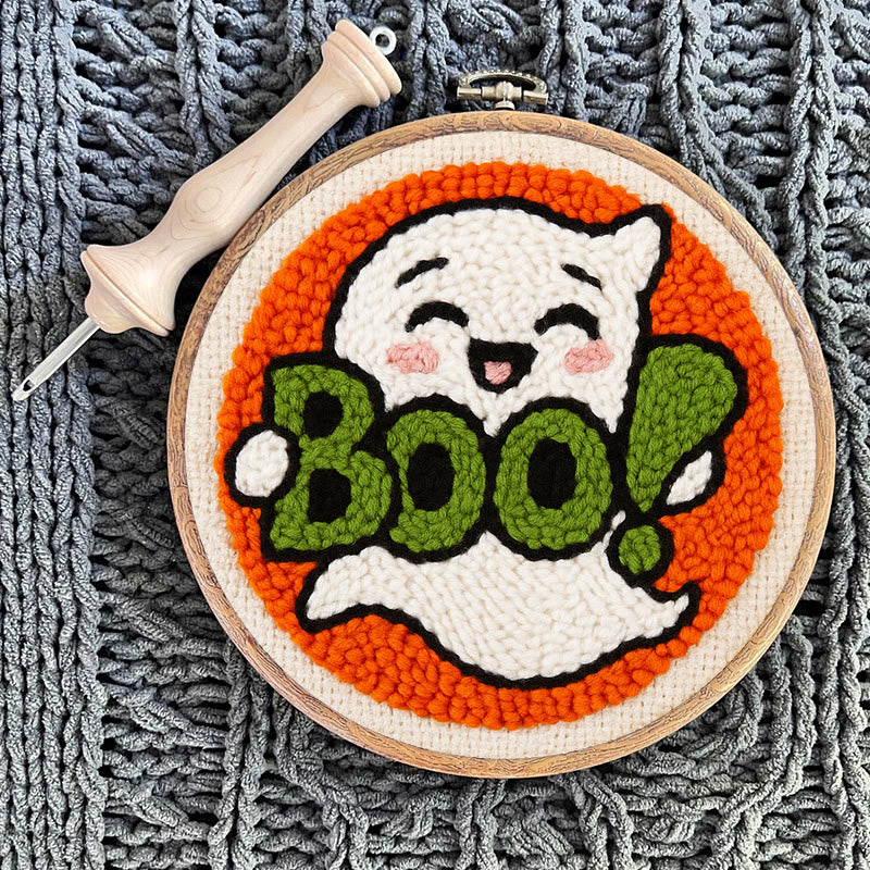 Boo Ghost Punch Needle Kit - Creative Yarn Craft |  Special Desk Decoration - image 9