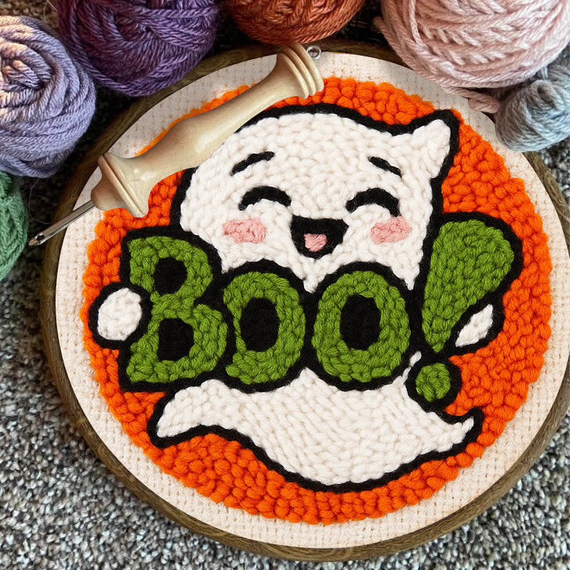 Boo Ghost Punch Needle Kit - Creative Yarn Craft |  Special Desk Decoration - image 2