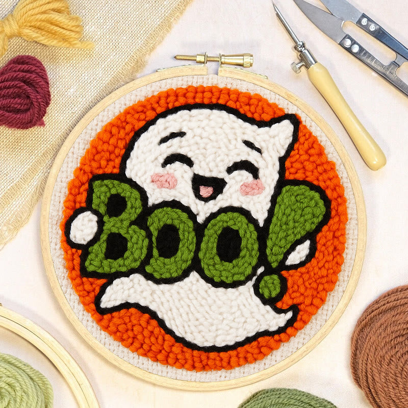Boo Ghost Punch Needle Kit - Creative Yarn Craft |  Special Desk Decoration - image 5