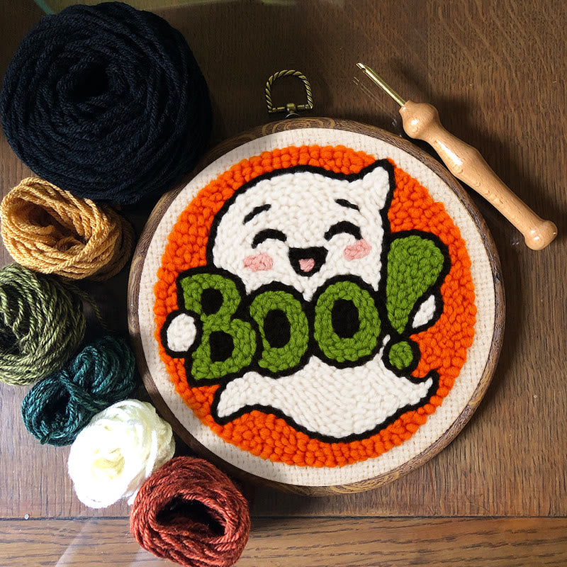 Boo Ghost Punch Needle Kit - Creative Yarn Craft |  Special Desk Decoration - image 7