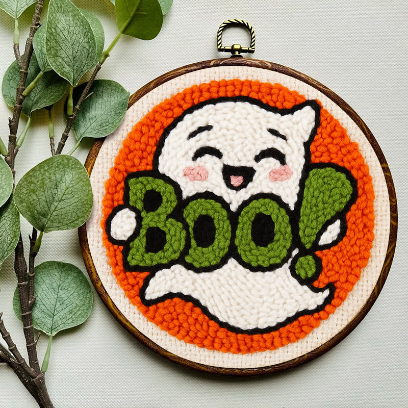 Boo Ghost Punch Needle Kit - Creative Yarn Craft |  Special Desk Decoration - image 6