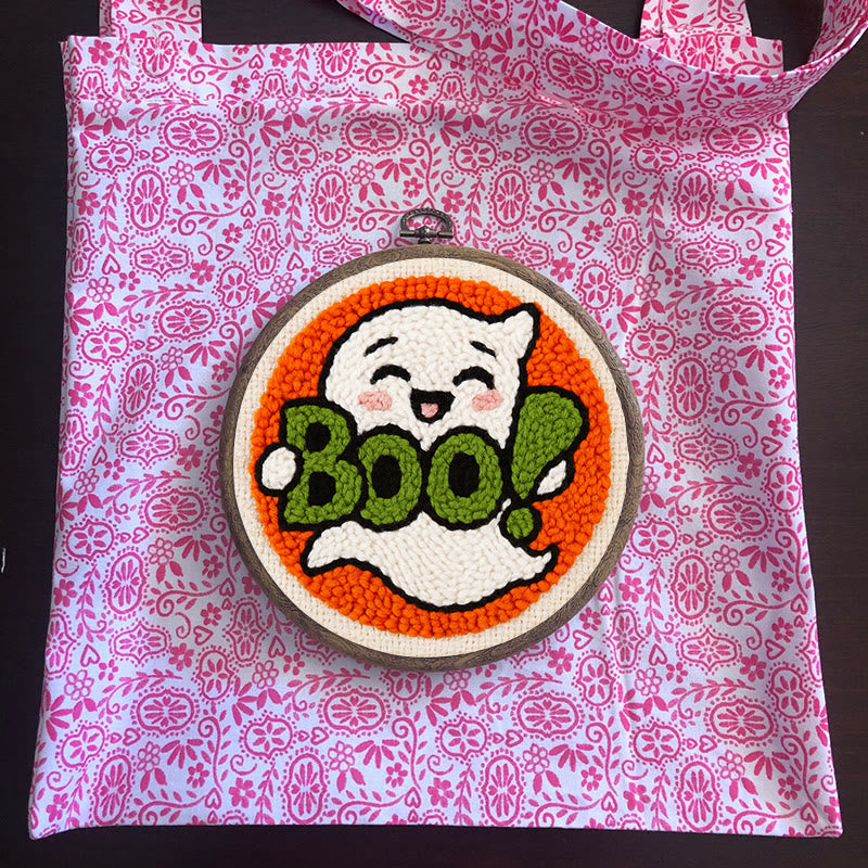 Boo Ghost Punch Needle Kit - Creative Yarn Craft |  Special Desk Decoration - image 10