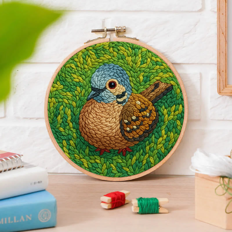 Little Sparrow Punch Needle Kit - Animal Yarn Craft | Relaxing Handmade Artwork - image 8