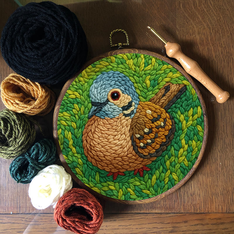 Little Sparrow Punch Needle Kit - Animal Yarn Craft | Relaxing Handmade Artwork - image 5