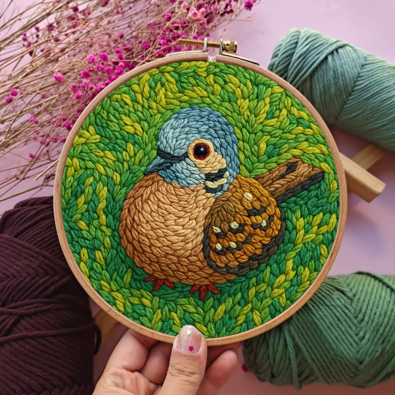 Little Sparrow Punch Needle Kit - Animal Yarn Craft | Relaxing Handmade Artwork - image 4