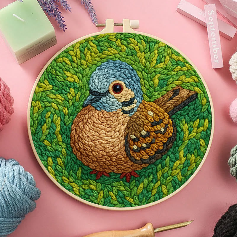 Little Sparrow Punch Needle Kit - Animal Yarn Craft | Relaxing Handmade Artwork - image 3