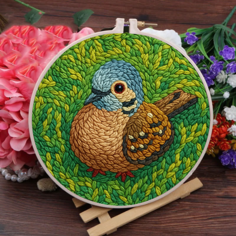 Little Sparrow Punch Needle Kit - Animal Yarn Craft | Relaxing Handmade Artwork - image 2