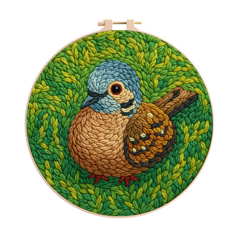 Little Sparrow Punch Needle Kit - Animal Yarn Craft | Relaxing Handmade Artwork - 20cm*20cm - image 0