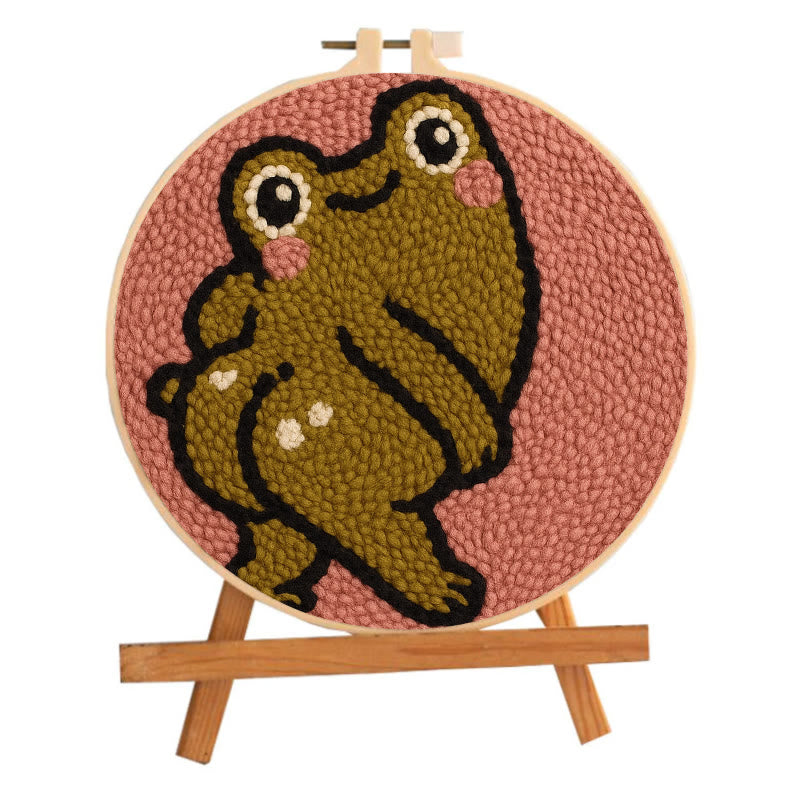  Cheeky Forg Punch Needle Kit - Cute Animal Decor | Handmade Art Craft  - image 9