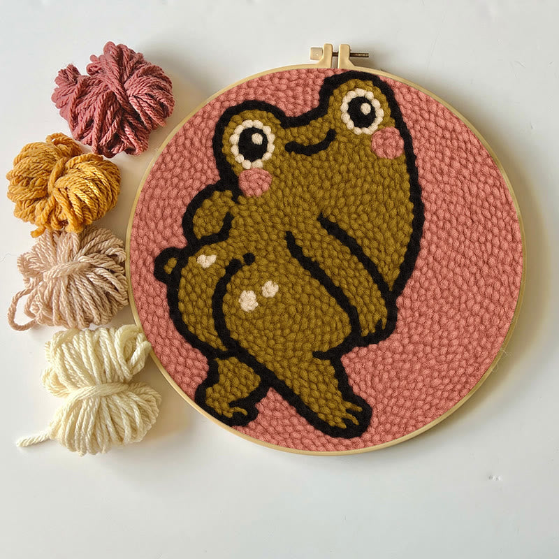  Cheeky Forg Punch Needle Kit - Cute Animal Decor | Handmade Art Craft  - image 7