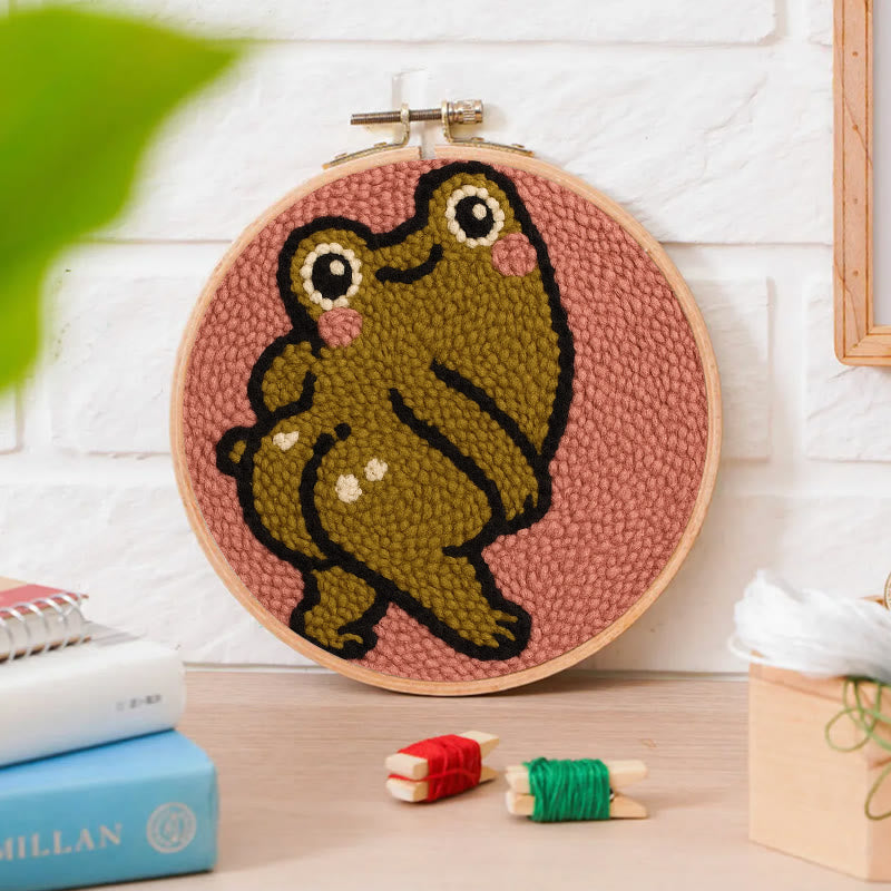  Cheeky Forg Punch Needle Kit - Cute Animal Decor | Handmade Art Craft  - image 8