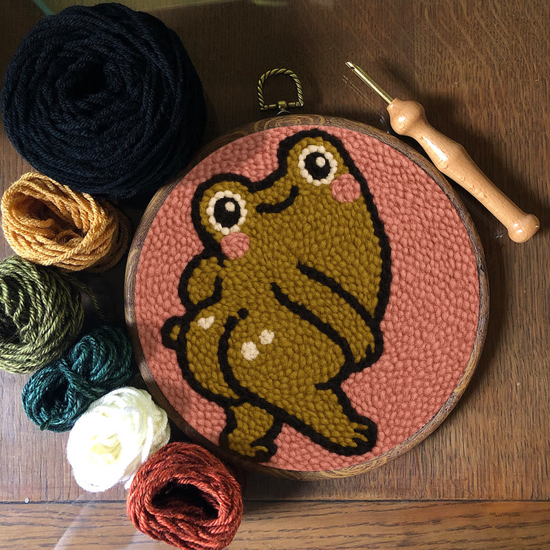  Cheeky Forg Punch Needle Kit - Cute Animal Decor | Handmade Art Craft  - image 4