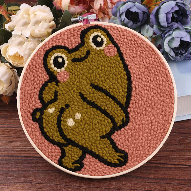  Cheeky Forg Punch Needle Kit - Cute Animal Decor | Handmade Art Craft  - image 5