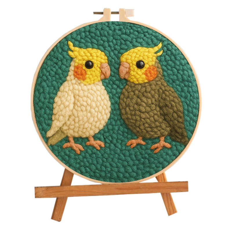  Parrot Couple Punch Needle Kit - Lovely Bird Needlework | Nice Wedding Handicraft - image 9