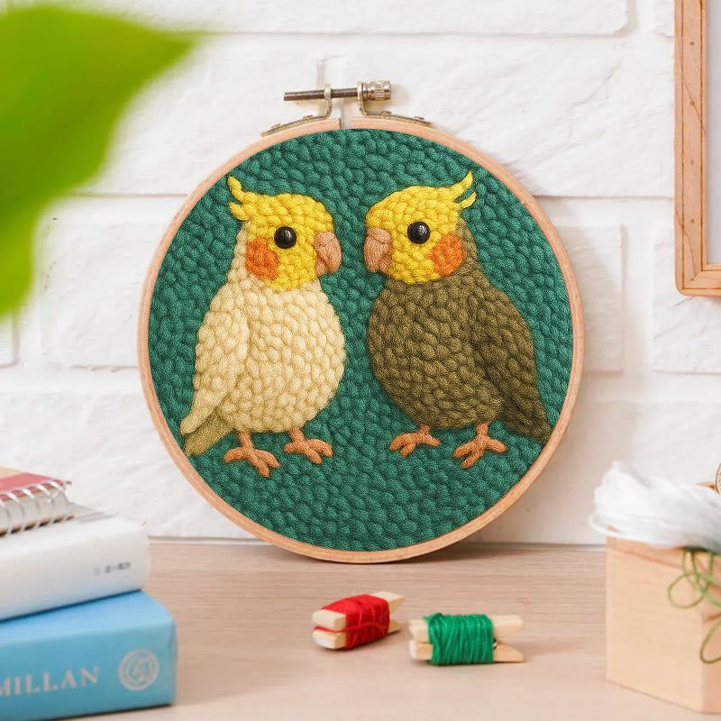  Parrot Couple Punch Needle Kit - Lovely Bird Needlework | Nice Wedding Handicraft - image 8