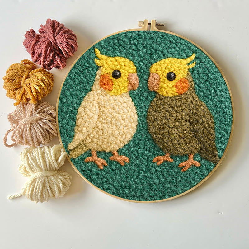  Parrot Couple Punch Needle Kit - Lovely Bird Needlework | Nice Wedding Handicraft - image 7