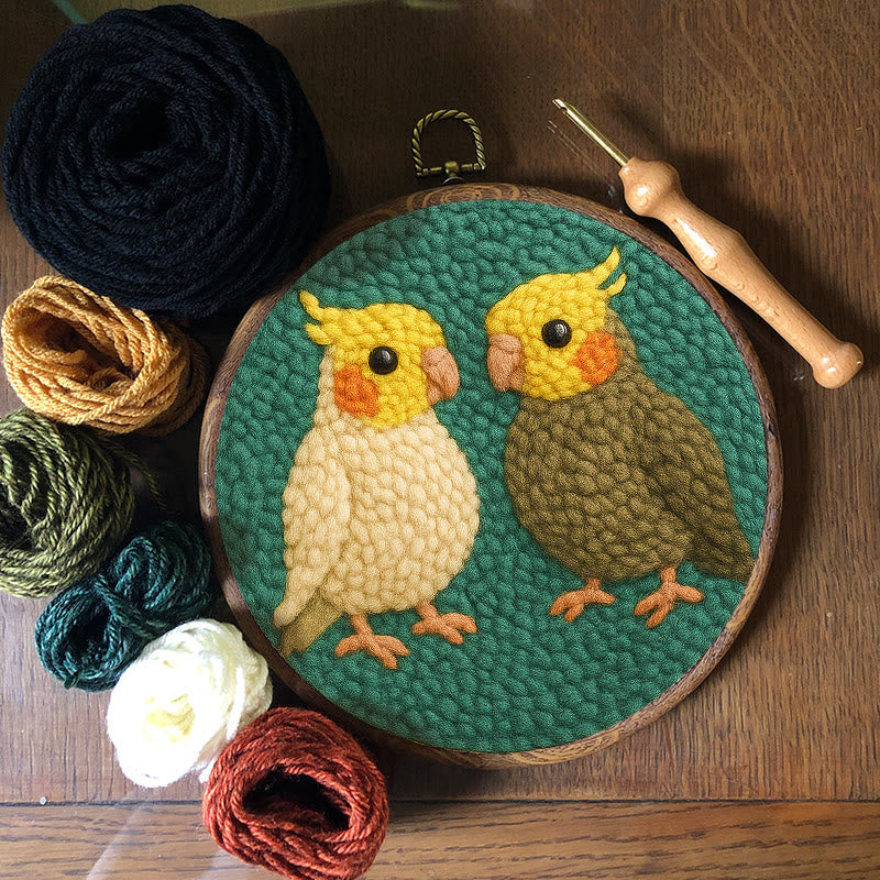  Parrot Couple Punch Needle Kit - Lovely Bird Needlework | Nice Wedding Handicraft - image 4