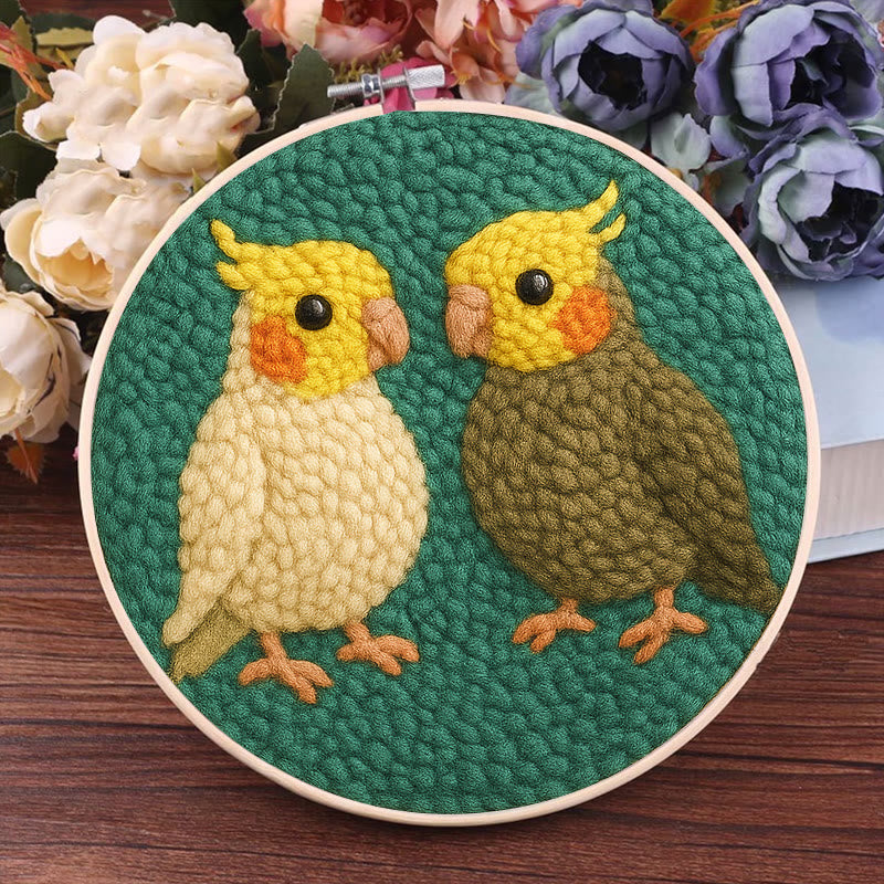  Parrot Couple Punch Needle Kit - Lovely Bird Needlework | Nice Wedding Handicraft - image 5