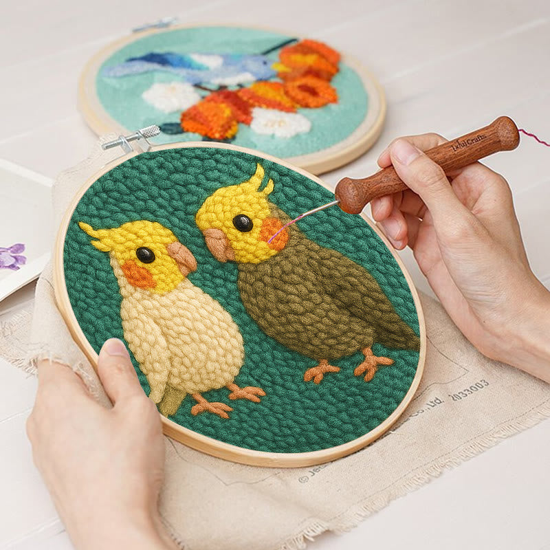  Parrot Couple Punch Needle Kit - Lovely Bird Needlework | Nice Wedding Handicraft - image 6