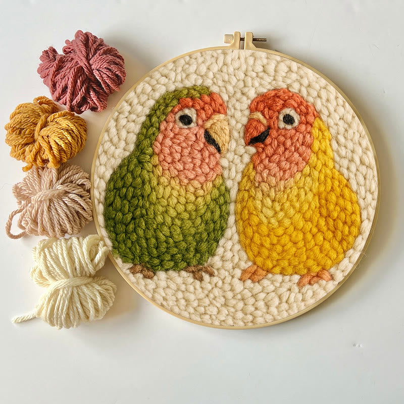 Shy Parrots Punch Needle Kit - Spring Bird Craft |  Beginner Friendly Needlework - image 7