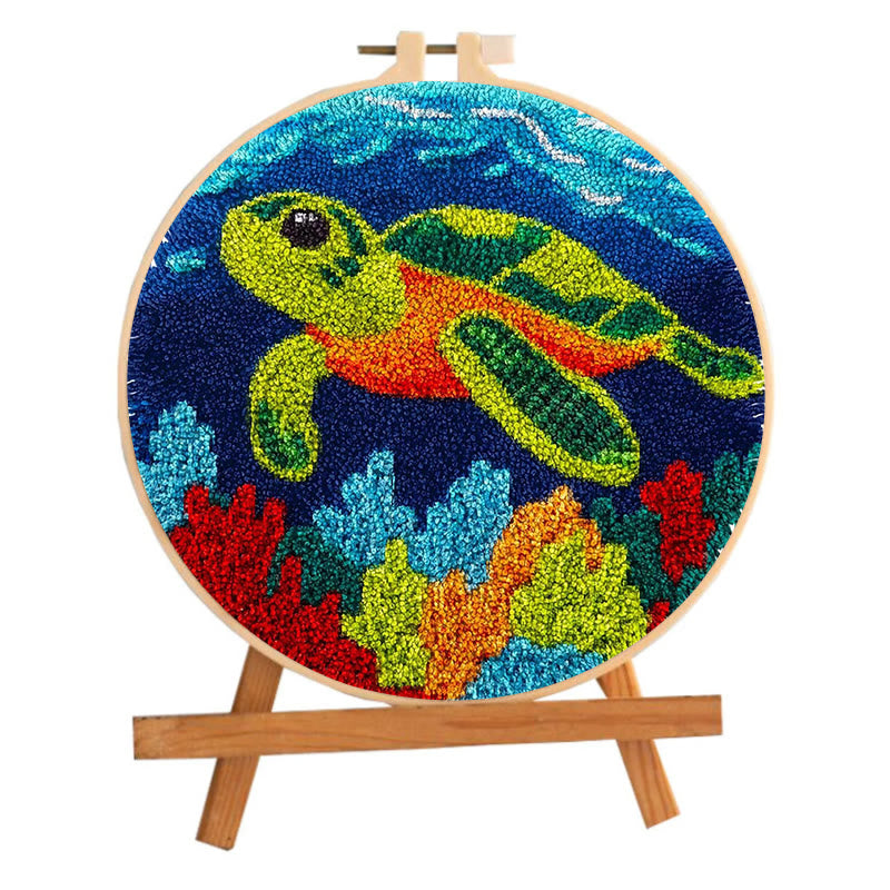 Sea Turtle Punch Needle Kit - Diy Starter Needlepoint | Handmade Decorative Gift - image 9