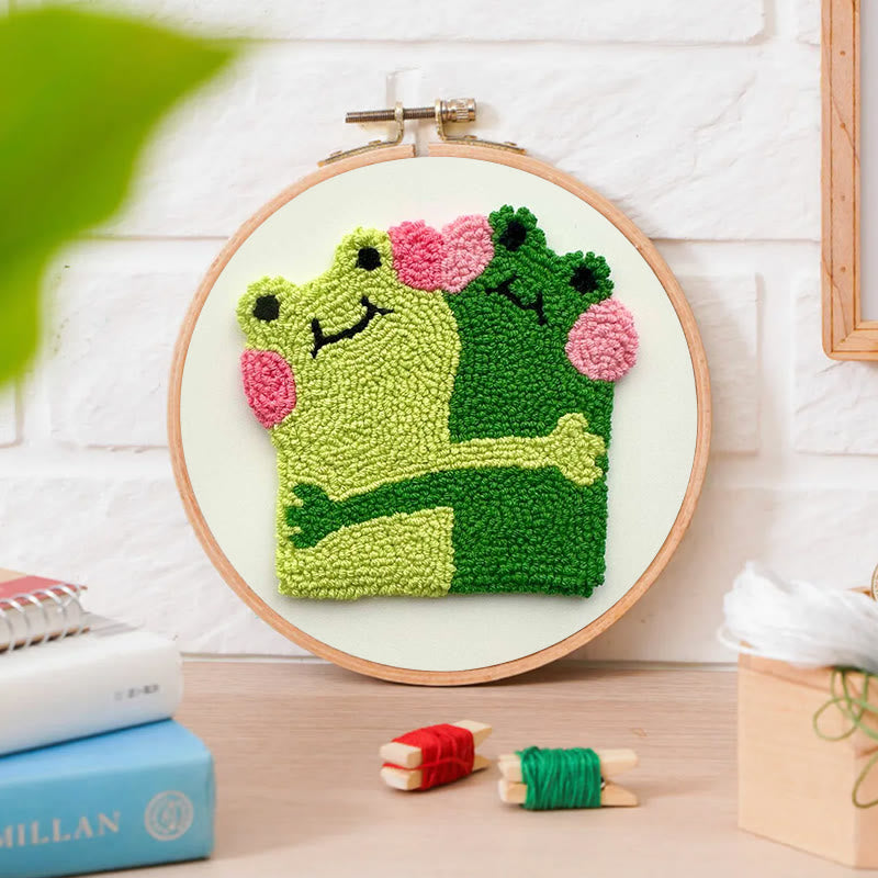 Hugging Frogs Punch Needle Kit - Creative Gift For Friend | Diy Coasters For Lovers - image 7