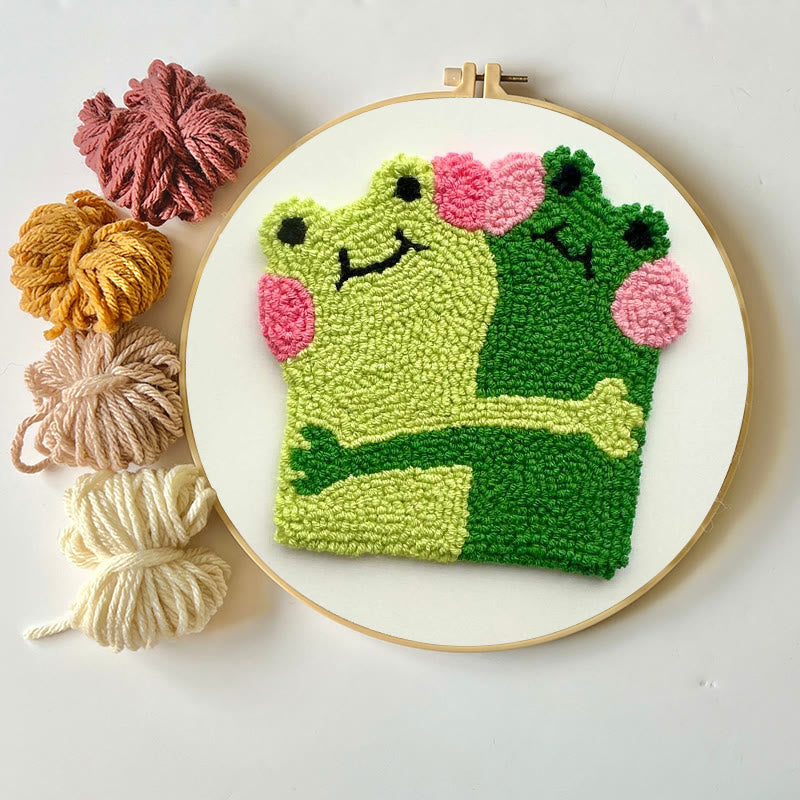 Hugging Frogs Punch Needle Kit - Creative Gift For Friend | Diy Coasters For Lovers - image 6