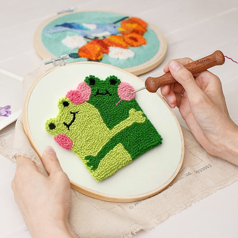 Hugging Frogs Punch Needle Kit - Creative Gift For Friend | Diy Coasters For Lovers - image 8