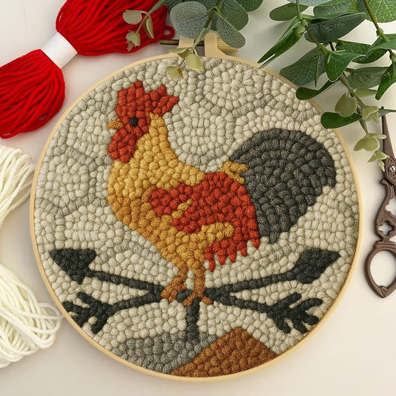  Dawn Rooster Punch Needle Kit - Animal Stitching Artwork | Easy Craft For Adults And Children  - image 6