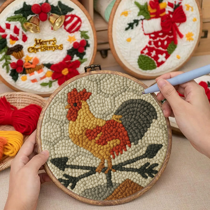  Dawn Rooster Punch Needle Kit - Animal Stitching Artwork | Easy Craft For Adults And Children  - image 5
